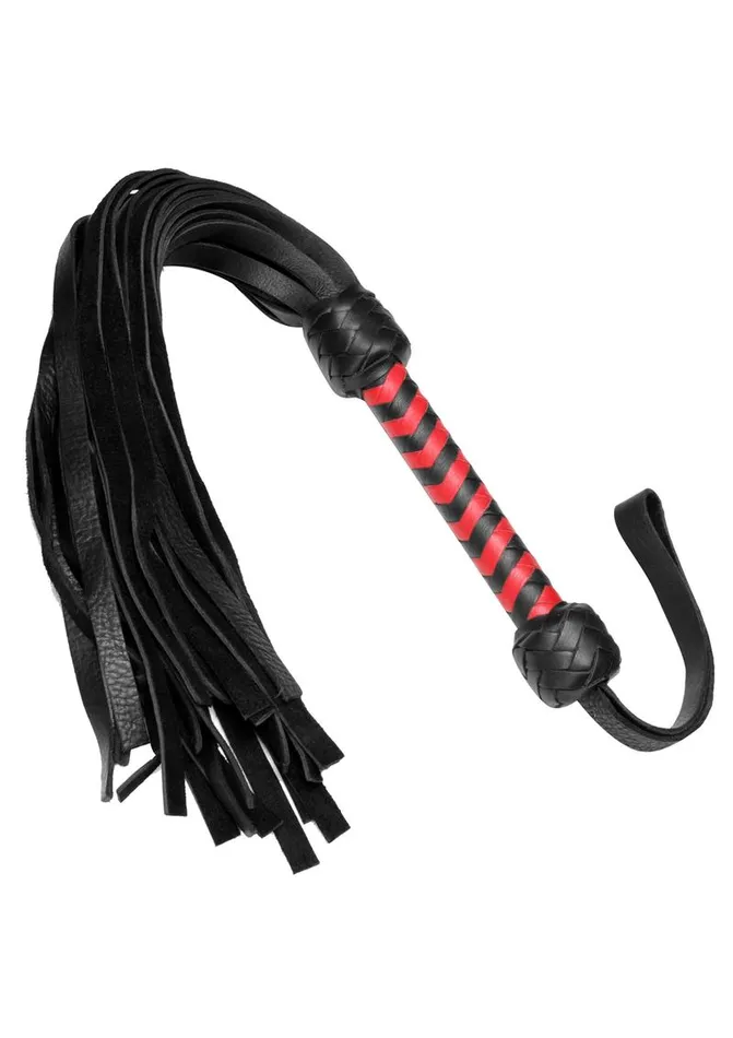 Strict Leather Bullhide Flogger with Red and Black Handle Strict Leather Restraints