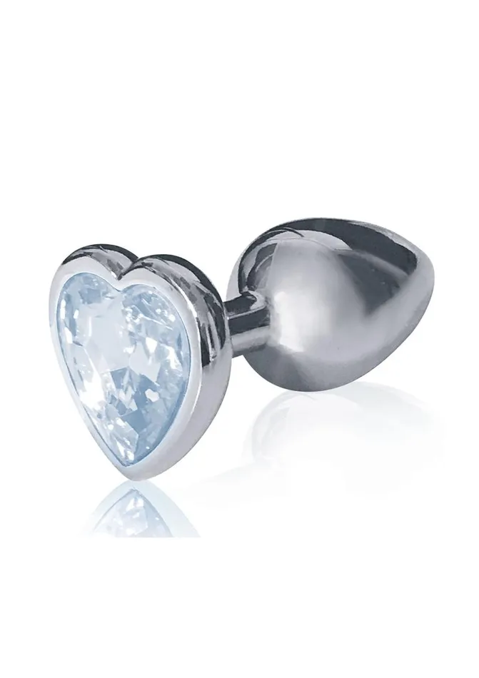 THE 9S Anal The 9s The Silver Starter Bejeweled Heart Stainless Steel Plug