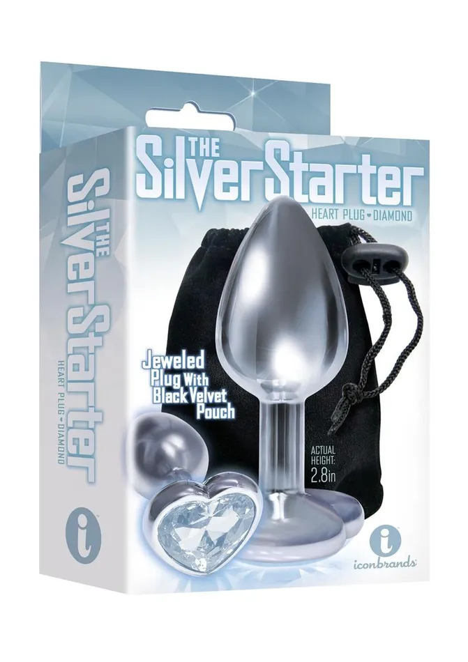 THE 9S Anal The 9s The Silver Starter Bejeweled Heart Stainless Steel Plug