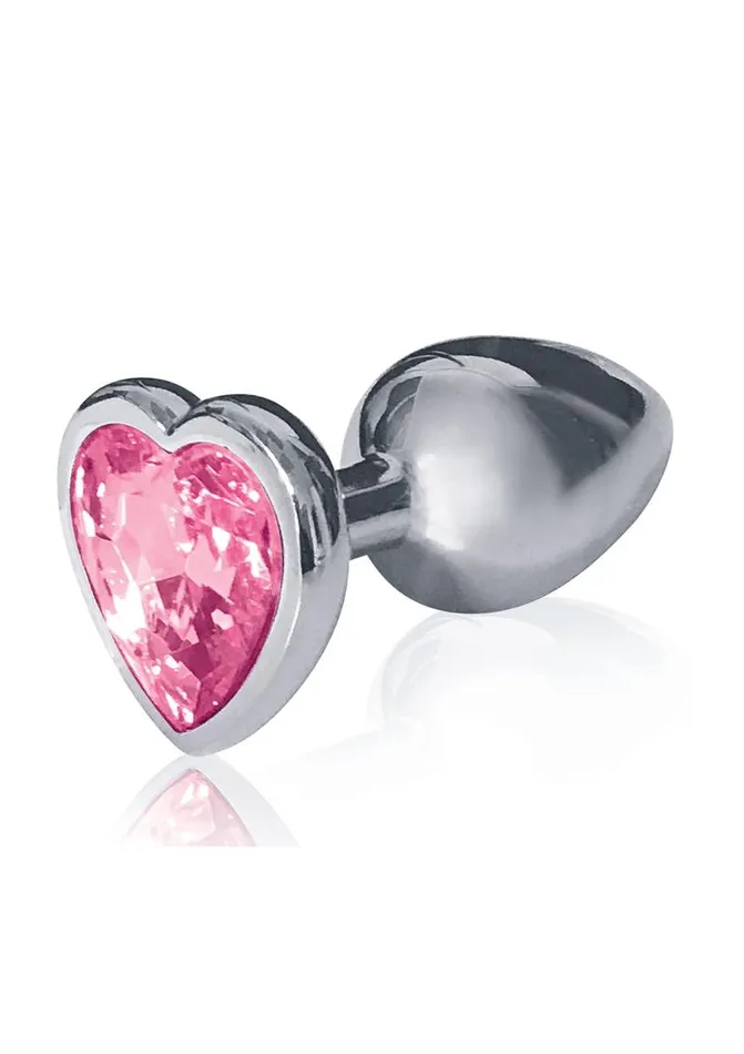 THE 9S Anal The 9s The Silver Starter Bejeweled Heart Stainless Steel Plug