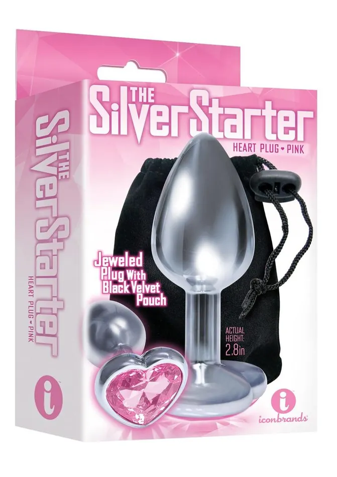 THE 9S Anal The 9s The Silver Starter Bejeweled Heart Stainless Steel Plug