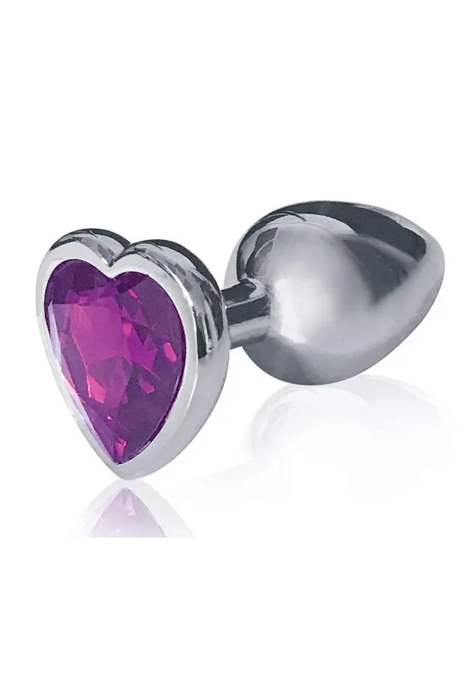 THE 9S Anal The 9s The Silver Starter Bejeweled Heart Stainless Steel Plug