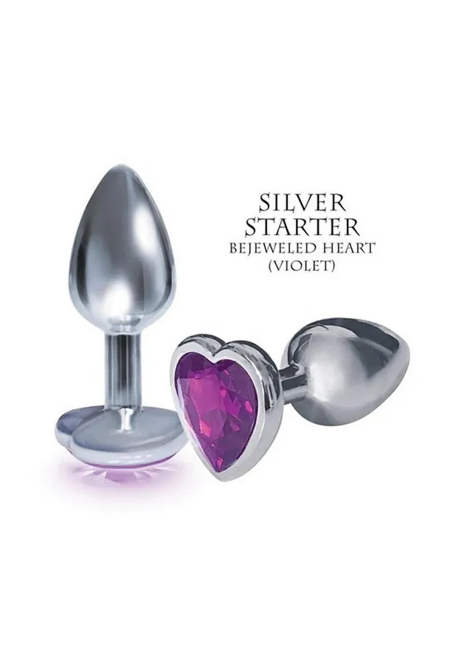 THE 9S Anal The 9s The Silver Starter Bejeweled Heart Stainless Steel Plug