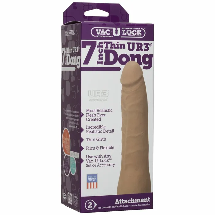 VacULock 7 inch Ultraskyn UR3 Dong Brown VacULock Dildos