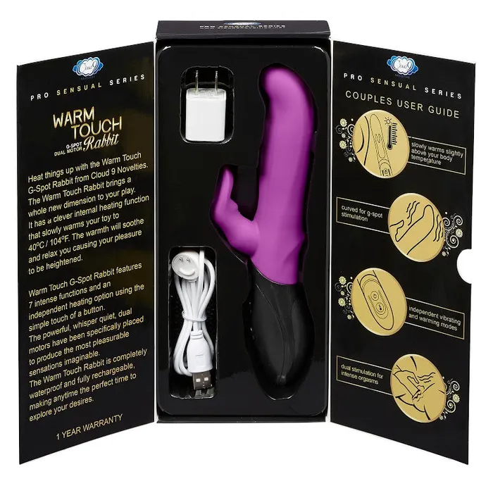 Vibrators Cloud 9 Warm Touch Rabbit Purple Black Cloud 9