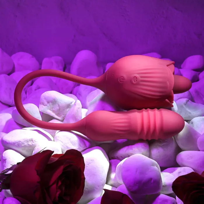 Vibrators Evolved Wild Rose Vibrator by Evolved Thrusting Moving Tongue