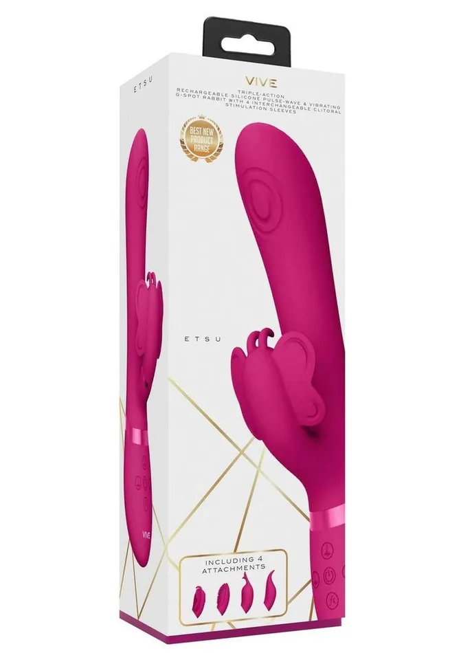 Vive by Shots Vibrators Vive Etsu Rechargeable Silicone Pulse Wave GSpot Rabbit and Clitroal Stimulator