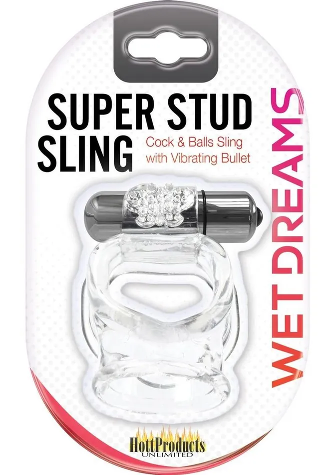 Wet Dreams Wet Dreams Vibrating Super Stud Sling Silicone Cock Ring Waterproof Male Sex Toys