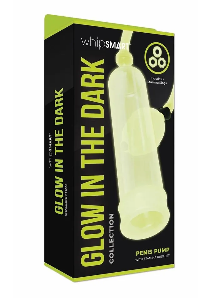 WhipSmart Glow In The Dark Penis Pump and Stamina Cock Ring Whipsmart Male Sex Toys