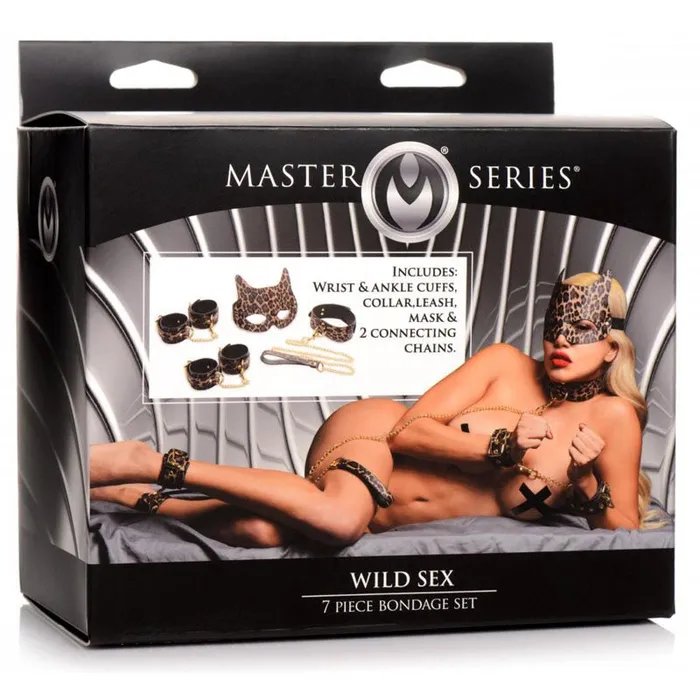 XR Brands Couples Master Series Wild Sex Leopard 7 Piece Bondage Set