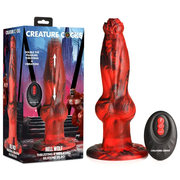 XR Brands Dildos Creature Cocks Hell Wolf Red 22 cm USB Rechargeable Thrusting Fantasy Dildo