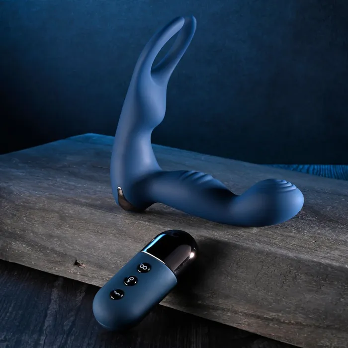 Zero Tolerance BY ALL MEANS Blue 134 cm USB Rechargeable Prostate Massager with Cock Ring Zero Tolerance Male Sex Toys