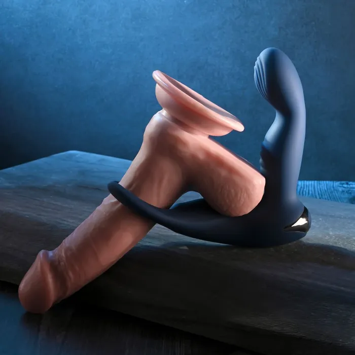 Zero Tolerance BY ALL MEANS Blue 134 cm USB Rechargeable Prostate Massager with Cock Ring Zero Tolerance Male Sex Toys