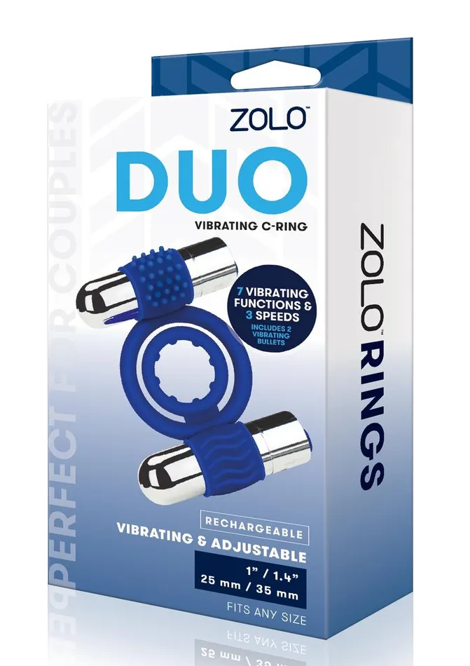 Zolo Male Sex Toys ZOLO Rechargeable Duo Vibrating Silicone Cock Ring